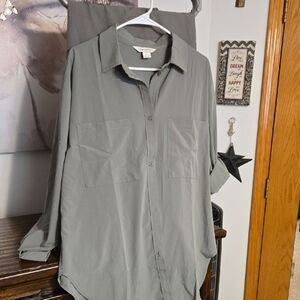 Rae Mode Textured Green/Grey Shirt Jacket